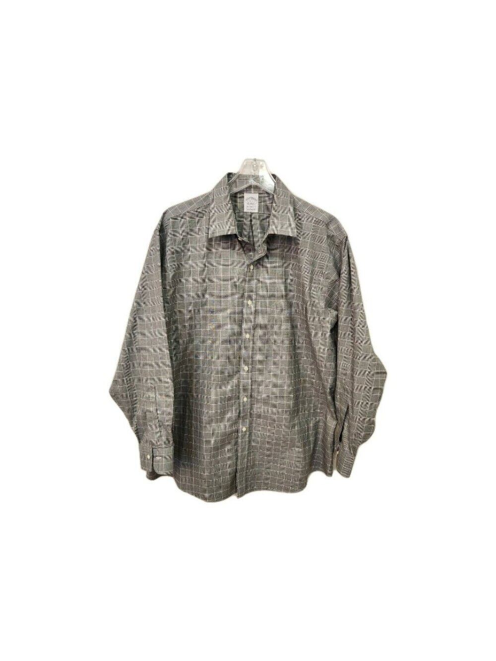 Brooks Brothers Dress Shirt Mens 17 33 Gray Regent Fit Non Iron Stretch Supima